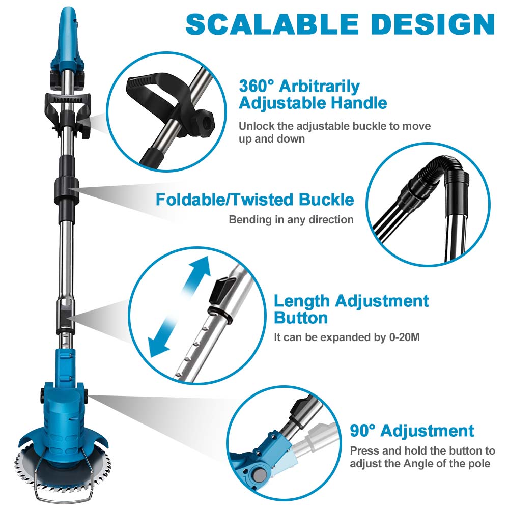 Cordless Foldable Garden Grass Strimmer Bundle