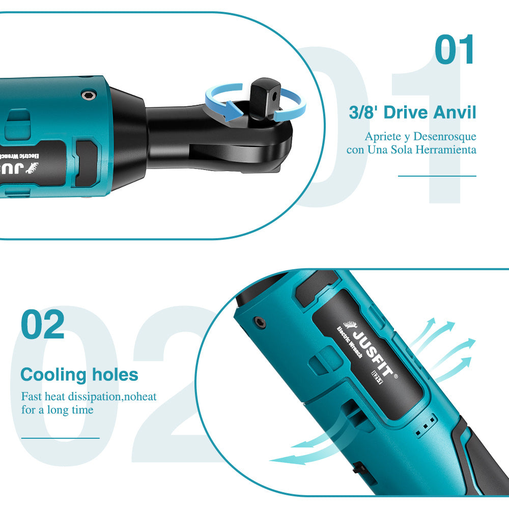 Upgraded 3/8'' Cordless Angle Wrench