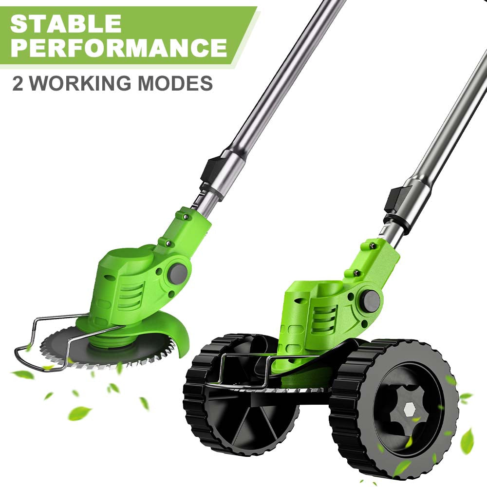 Cordless Garden Grass Strimmer Green Bundle